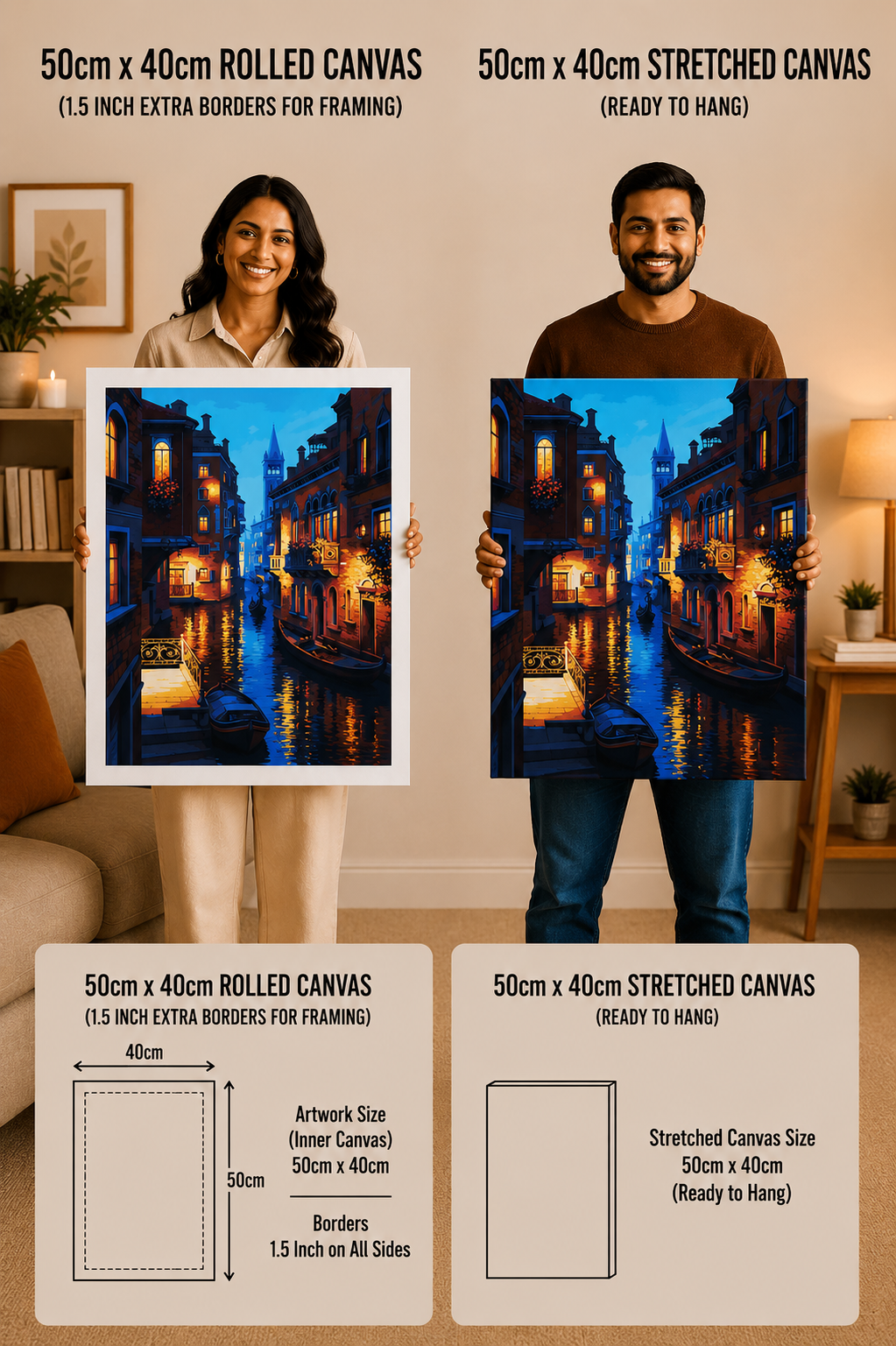 Venice by Night Paint by Numbers Jumbo Kit