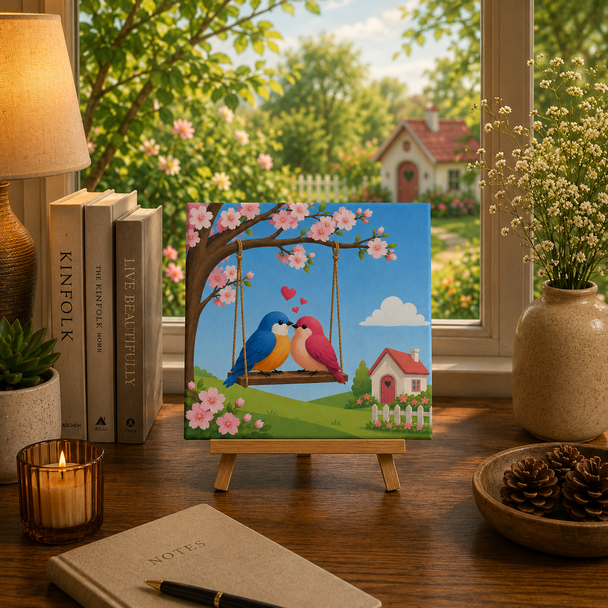 Lovebirds Paint by Numbers Mini Kit