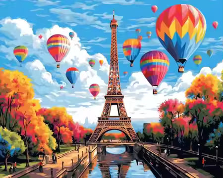 Eiffel Balloons Paint by Numbers Jumbo Kit