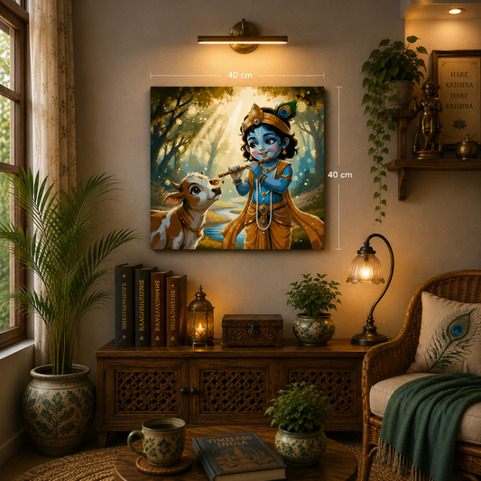 Krishna and Calf Paint by Numbers Large Kit