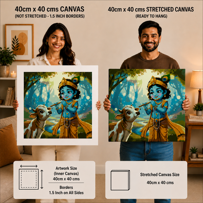 Krishna and Calf Paint by Numbers Large Kit