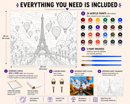 Eiffel Balloons Paint by Numbers Jumbo Kit