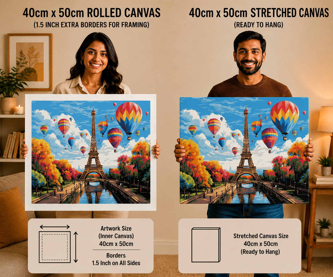 Eiffel Balloons Paint by Numbers Jumbo Kit