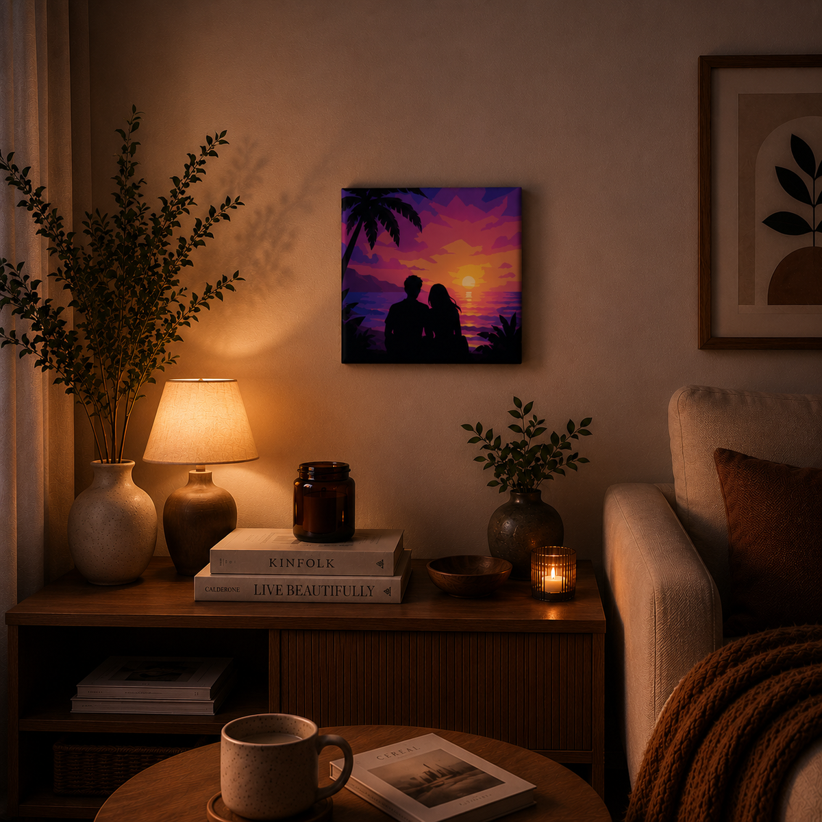 Couple at Sunset Mini Paint by Numbers Kit