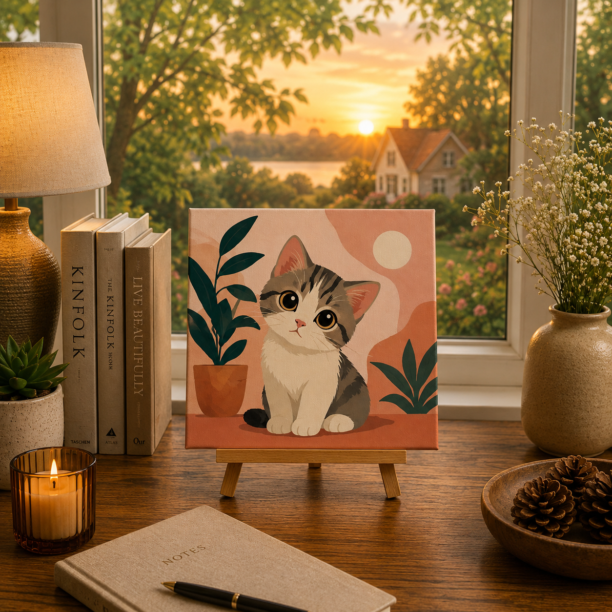 Curious Kitty Mini Paint by Numbers Kit