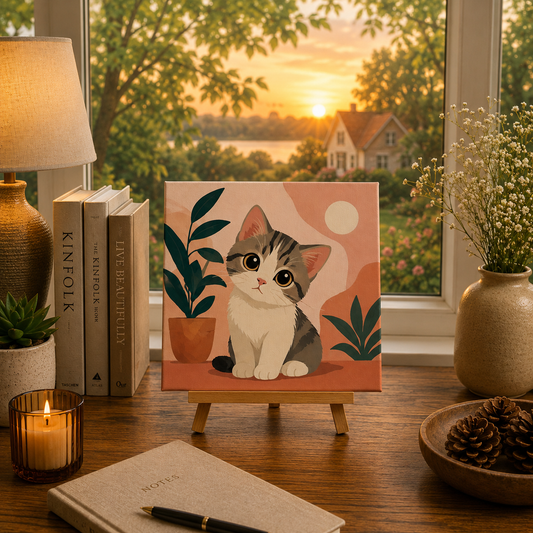 Curious Kitty Mini Paint by Numbers Kit