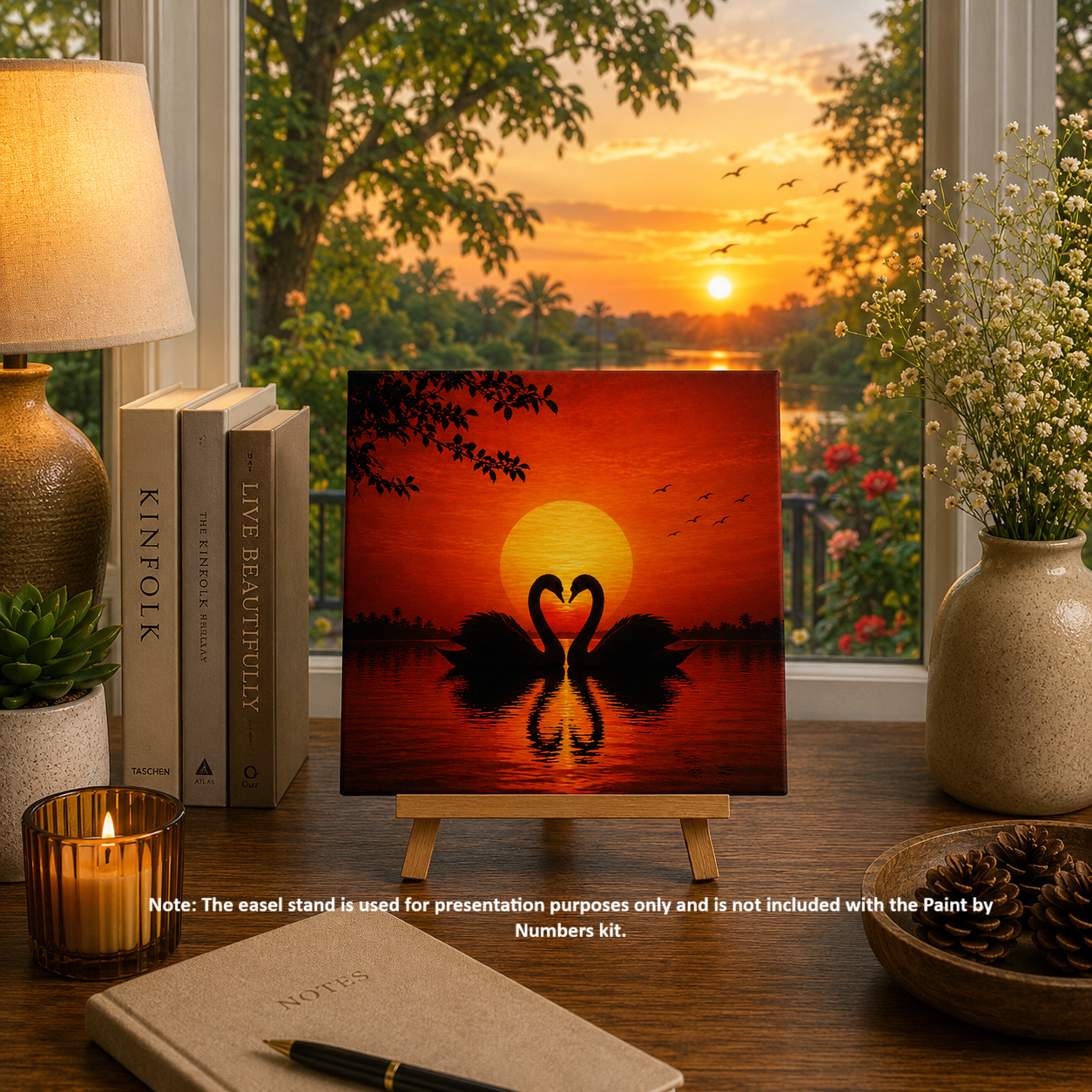 Heart of Swans Mini Paint by Numbers Kit