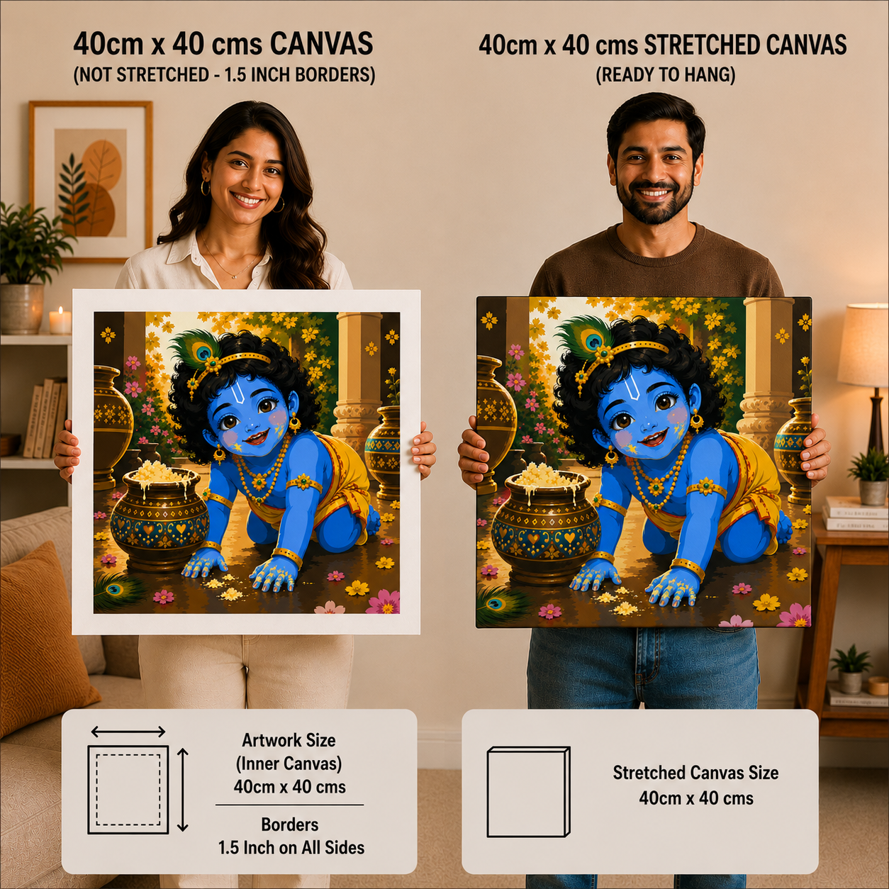 Makhan Chor Krishna Paint by Numbers Large Kit
