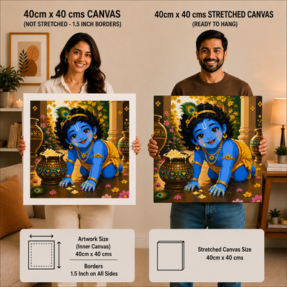 Makhan Chor Krishna Paint by Numbers Large Kit