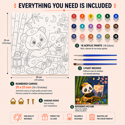 Little Artist Panda Paint by Numbers Standard Kit