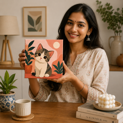 Curious Kitty Mini Paint by Numbers Kit