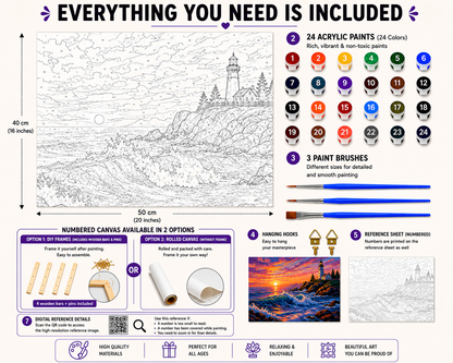 Coastal Sunset Paint by Numbers Jumbo Kit