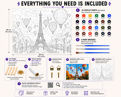 Eiffel Balloons Paint by Numbers Jumbo Kit