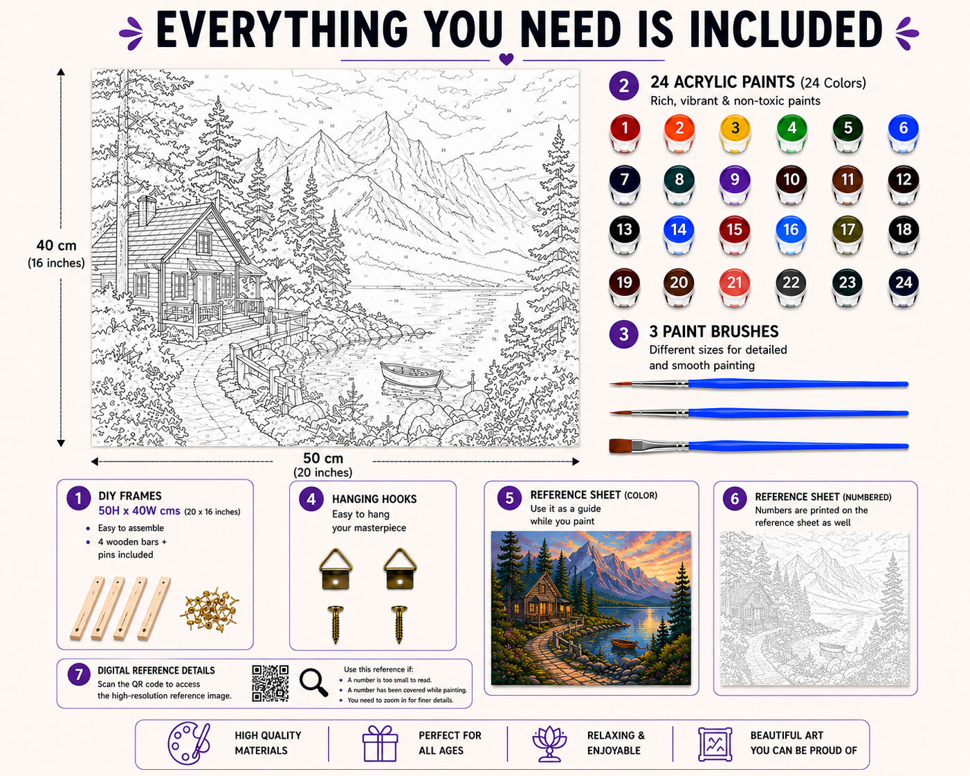 Lakeside Retreat Paint by Numbers Jumbo Kit