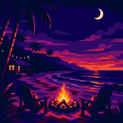 Bonfire Beach Mini Paint by Numbers Kit