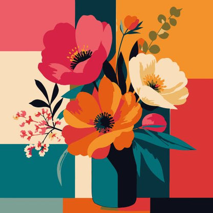 Vibrant Bloom Mini Paint by Numbers Kit