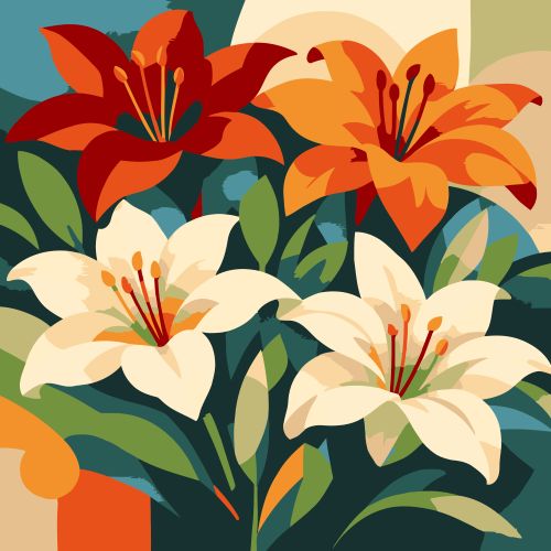 Elegant Lilies Mini Paint by Numbers Kit