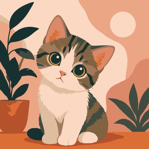 Curious Kitty Mini Paint by Numbers Kit