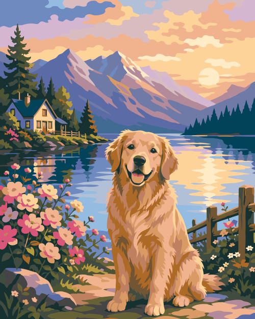 Golden Retriever Paint by Numbers Jumbo Kit