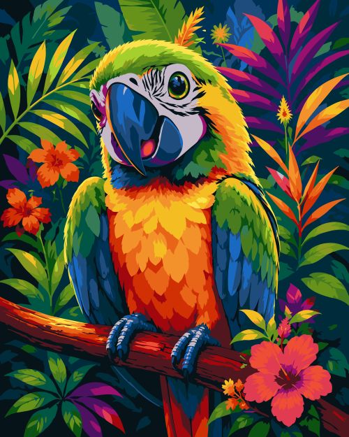 Tropical Macaw Paint by Numbers Jumbo Kit