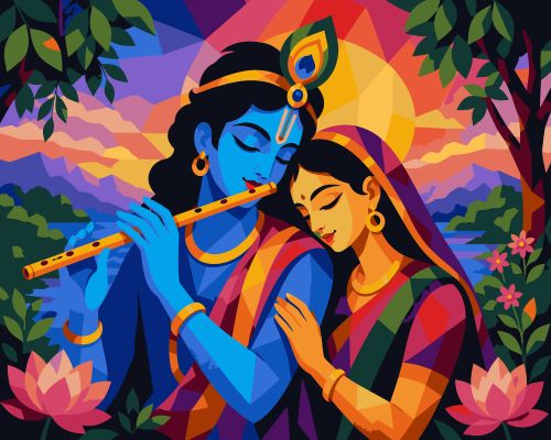 Eternal Radha Krishna Paint by Numbers Jumbo Kit