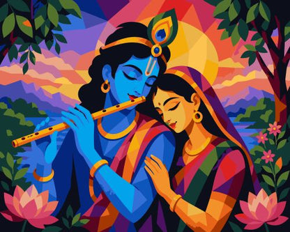 Eternal Radha Krishna Paint by Numbers Jumbo Kit