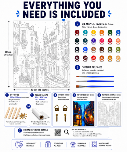 Venice by Night Paint by Numbers Jumbo Kit