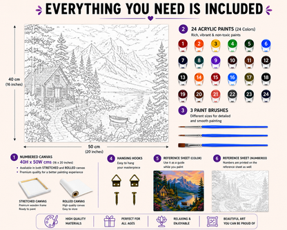 Lakeside Retreat Paint by Numbers Jumbo Kit