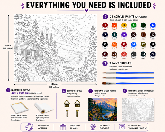 Lakeside Retreat Paint by Numbers Jumbo Kit