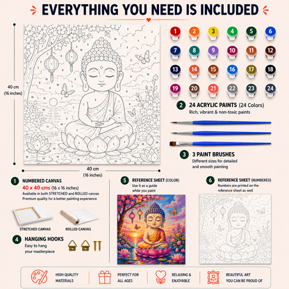 Little Buddha Paint by Numbers Large Kit