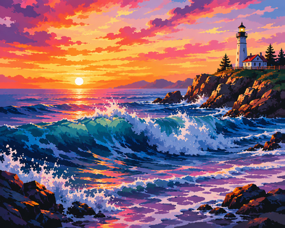 Coastal Sunrise Paint by Numbers Jumbo Kit
