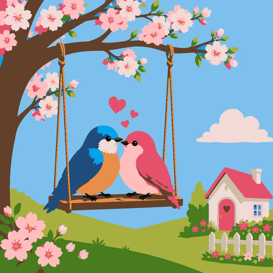 Lovebirds Paint by Numbers Mini Kit