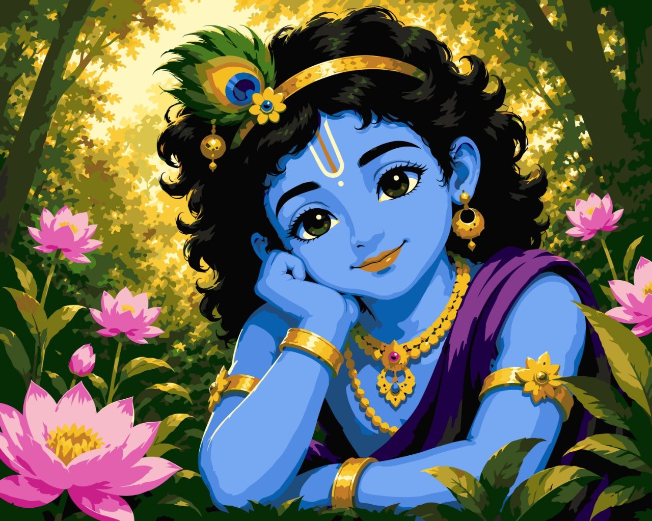 Charming Krishna Paint by Numbers Jumbo Kit