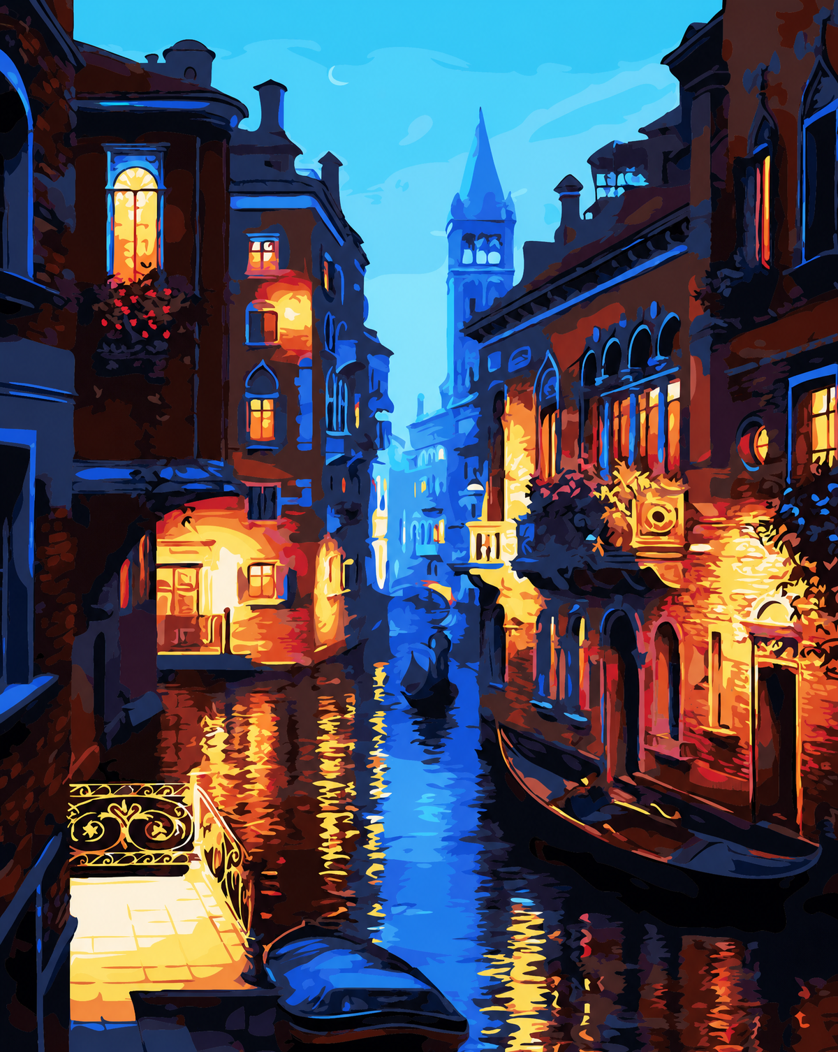 Venice by Night Paint by Numbers Jumbo Kit