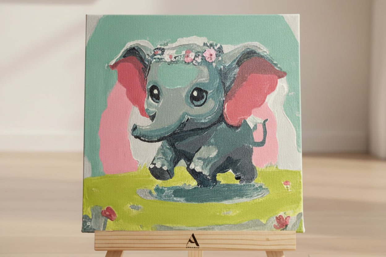 Elephant paint by numbers mini kit